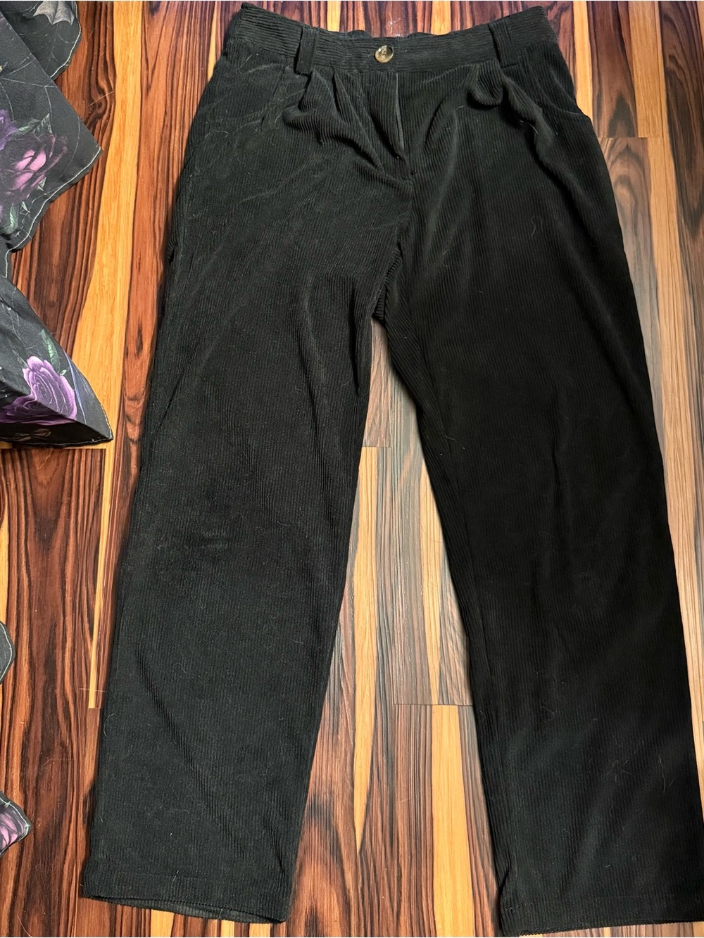 HALARA Black Corduroy Women's Trousers